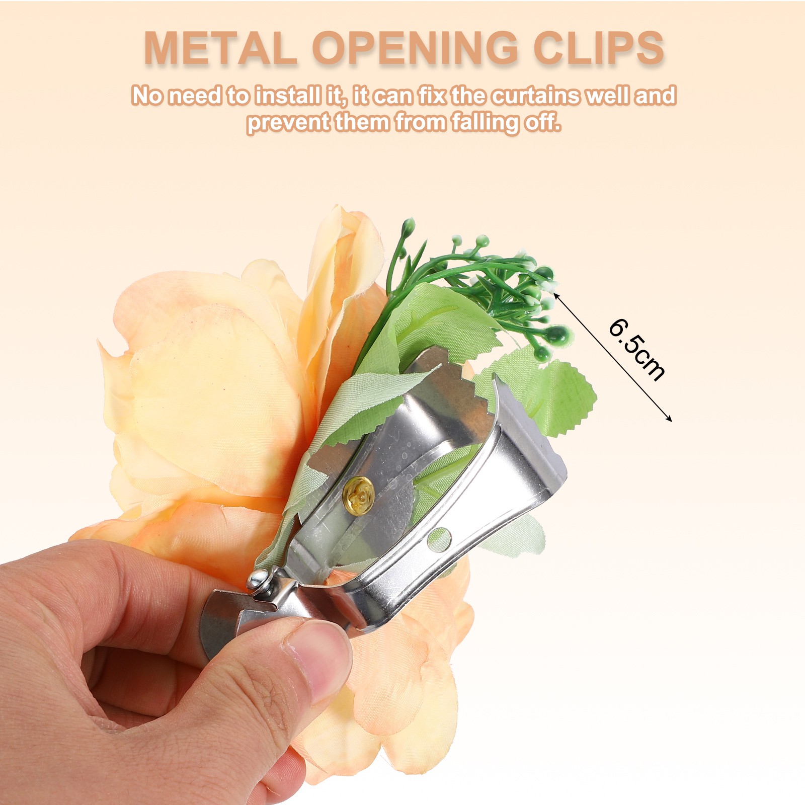 2 Pcs Flower Curtain Tiebacks Artificial Peony Drapery Holder Clip Orange