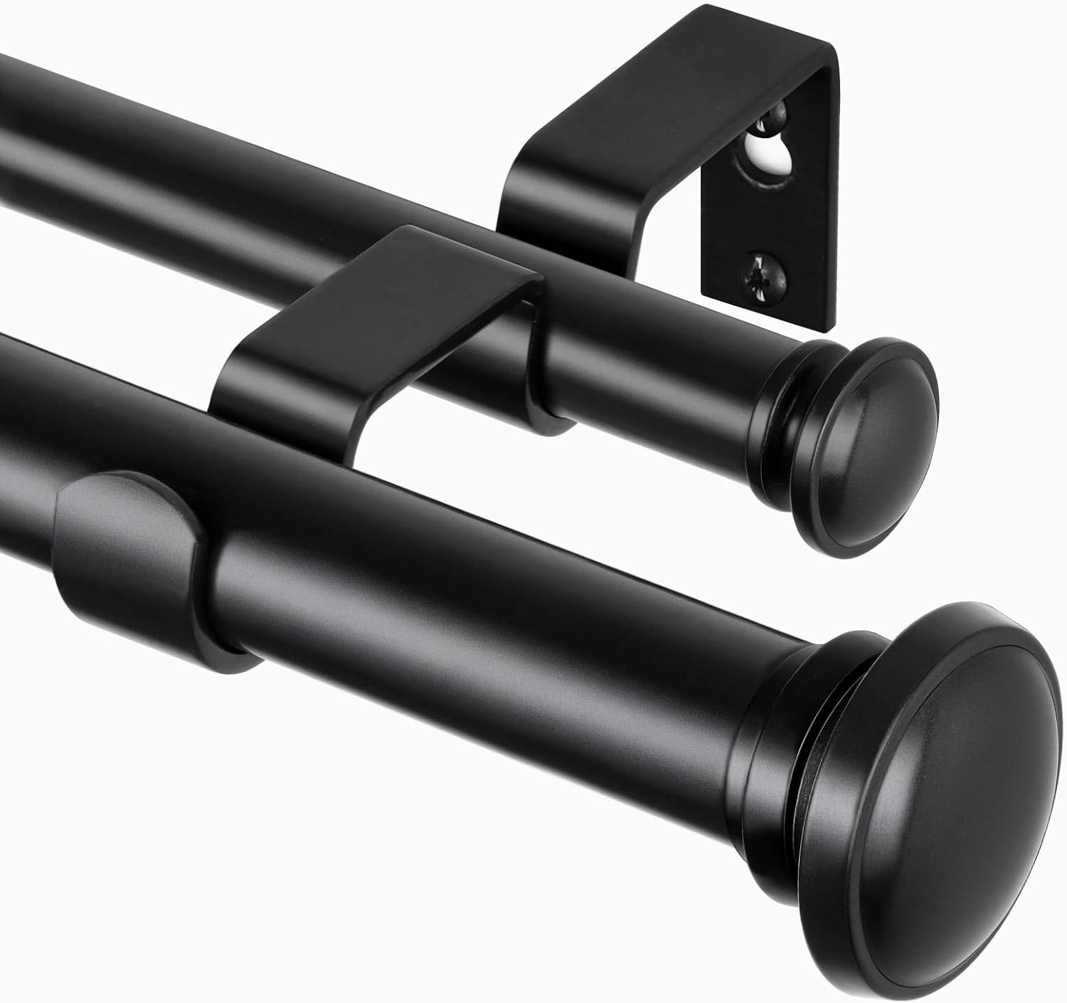 1 Inch Double Curtain Rods 66 to 120 Inches 5.5 to 10ft, Heavy Duty Decorativ…