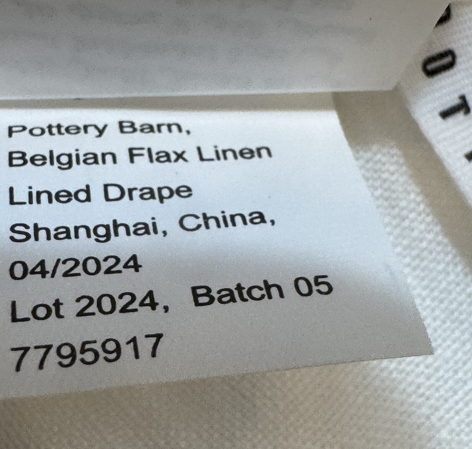 Pottery Barn Belgian Flax Linen Curtain Pole Top Drape Panel WHITE 50x 84″ NEW