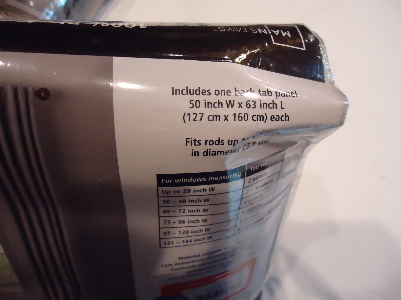 Lot of (2) Mainstays Solid Gray Blackout Curtain 63″Hx 50″W Panels