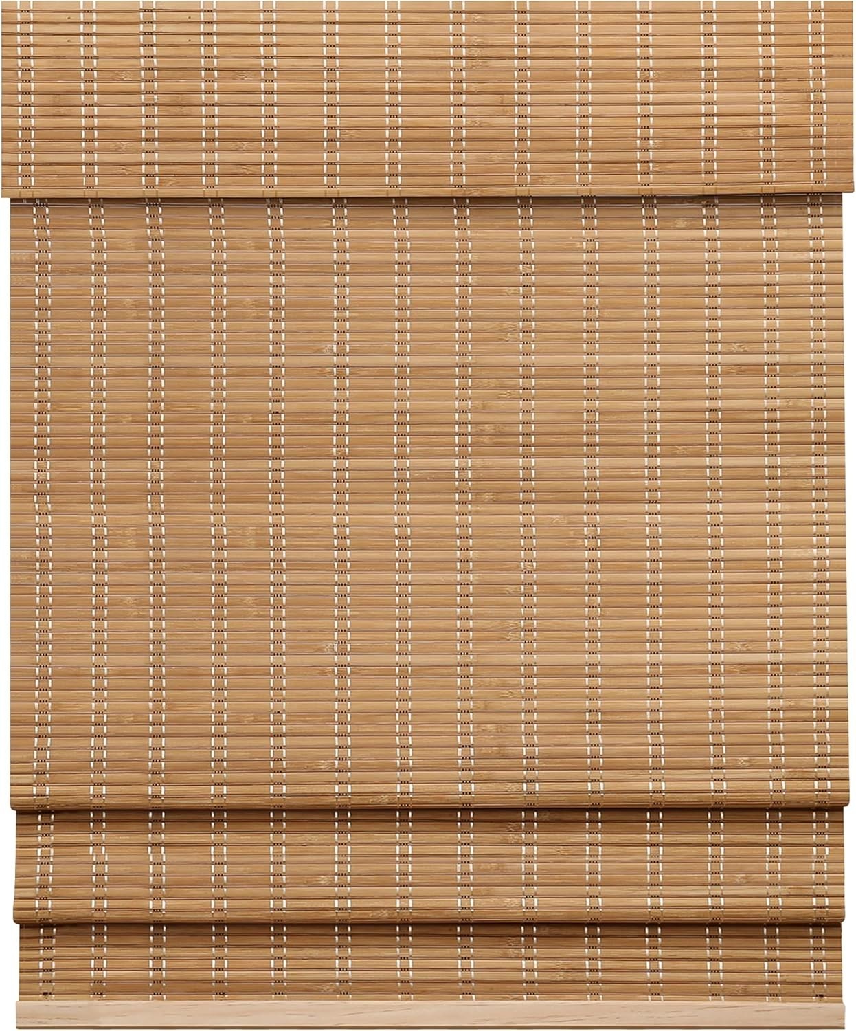 LazBlinds Cordless Bamboo Roman Shades Light filtering Brown, 43” W x 60” H