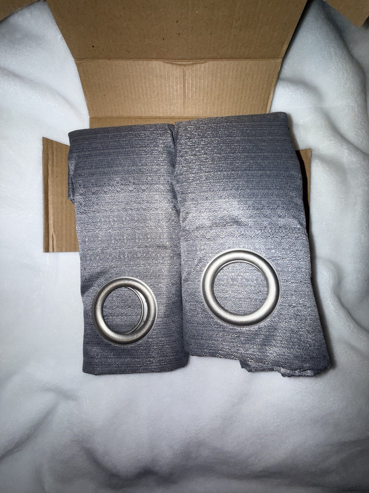 Sun Zero Arlo Textured BLACKOUT Grey Curtains Panel 2 pack 40” W x 63”L