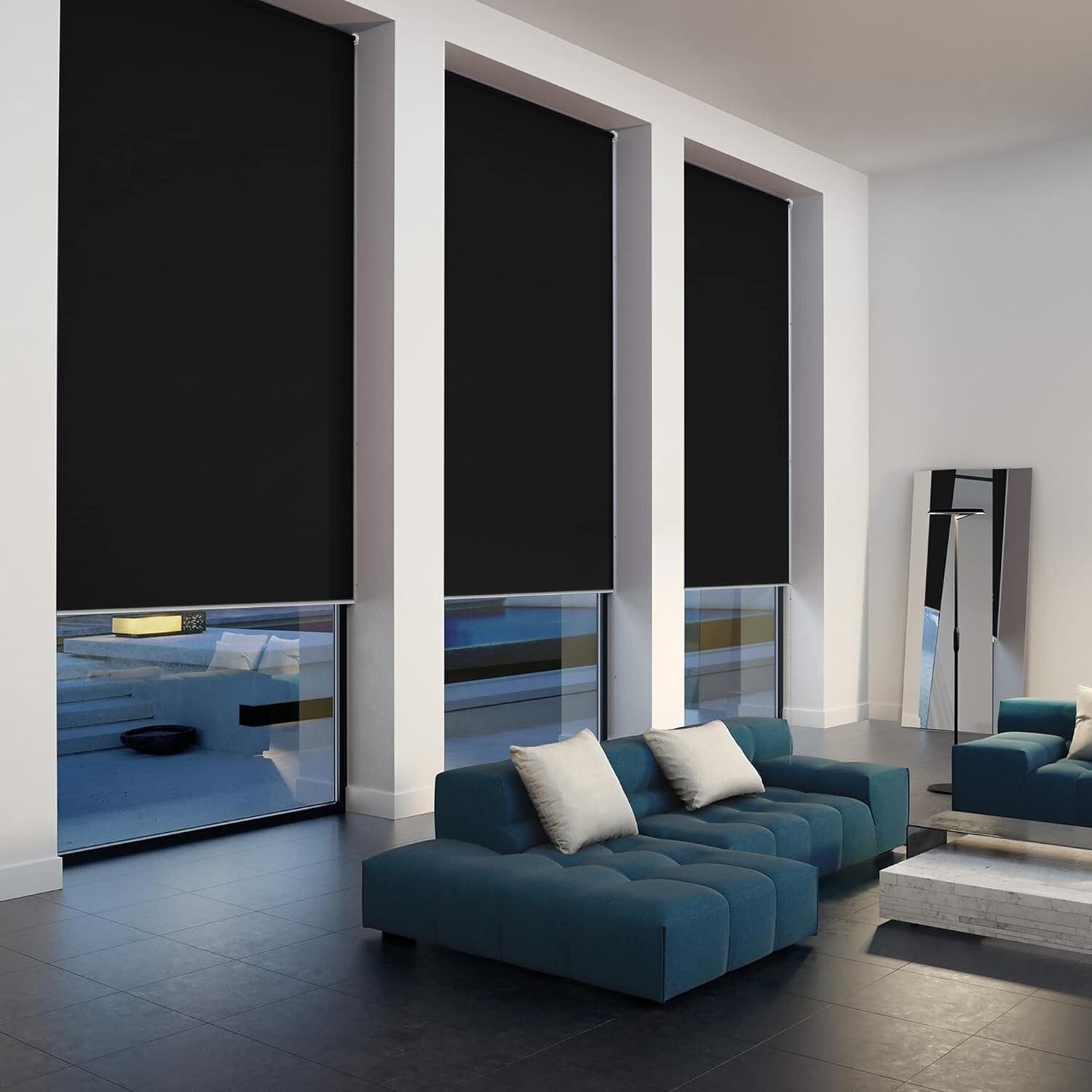 Persianas Enrollables 100% Opacas De 20″ W x 72″ H, Persianas Enrollables NEW US