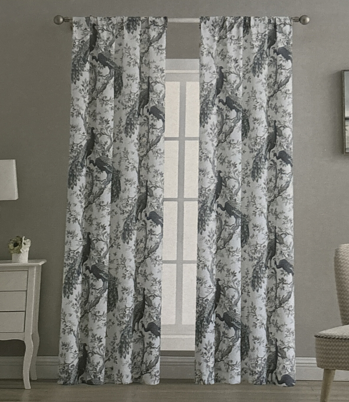 2 Laura Ashley Belvedere Peacock Blue Green Window Curtains Panel Drapes 38×96