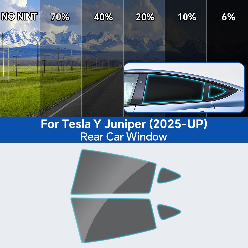 For Premium Ceramic PreCut Window Tint Film Tesla Model Y Juniper 2025 5%-70%VLT