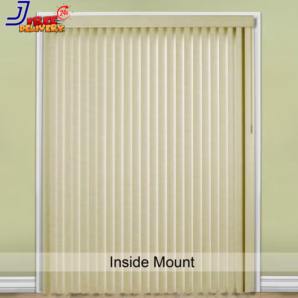 Room Darkening Textured Vertical Blinds for Sliding Doors Kit with 3.5 In. Slats