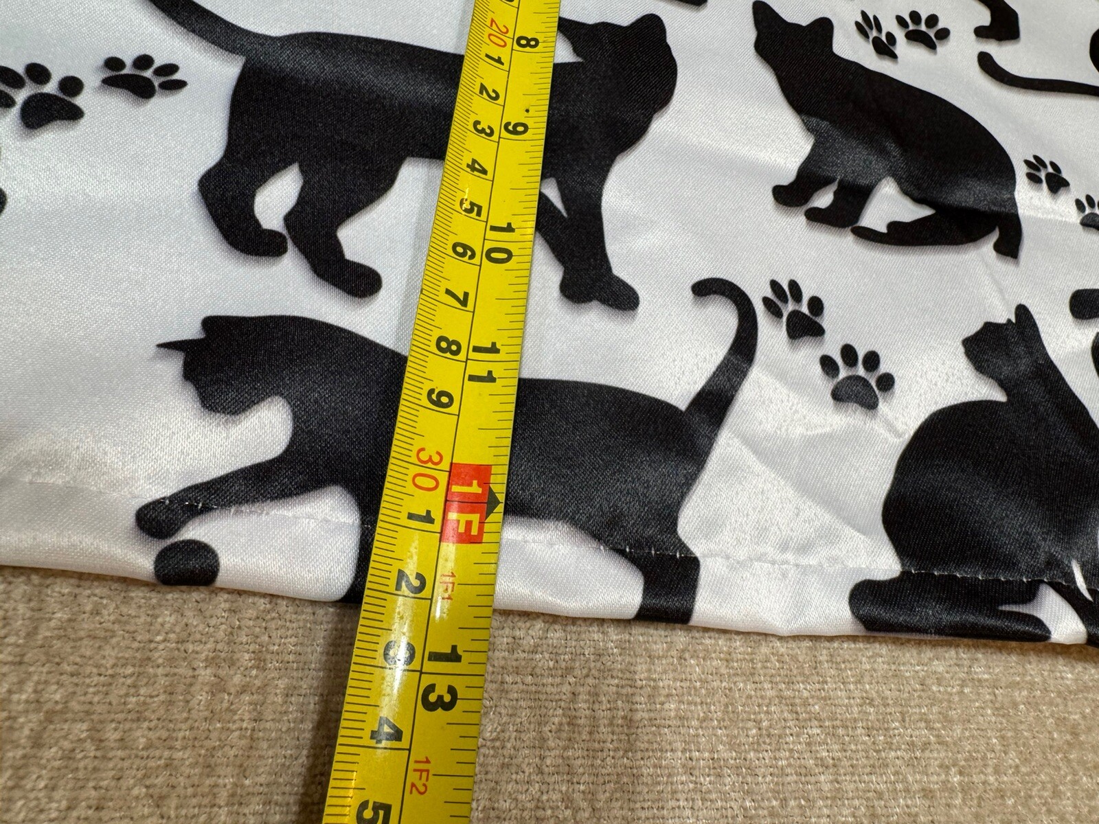 Halloween Black Cat Curtain Valance 53”W x 12”L Rod Pocket Window Treatment