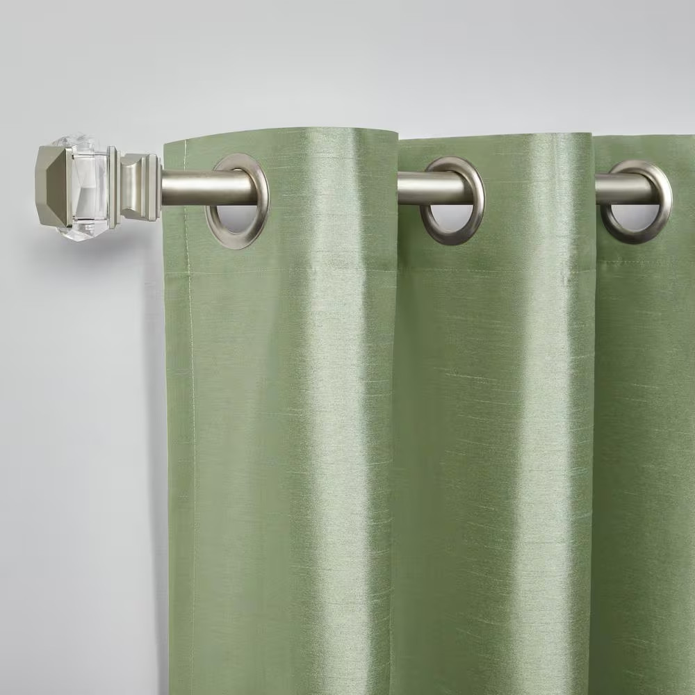 Chatra Sage Solid Light Filtering 54 In. X 96 In. Grommet Top Curtain Panel (Set