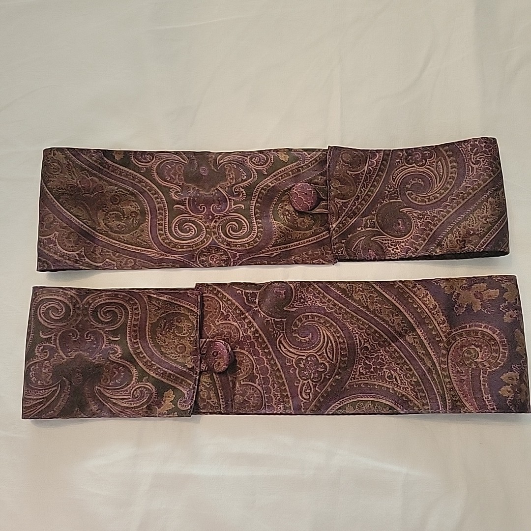 Ralph Lauren CHAPS PRESTON Purple PAISLEY Cotton Sateen Curtain Tiebacks