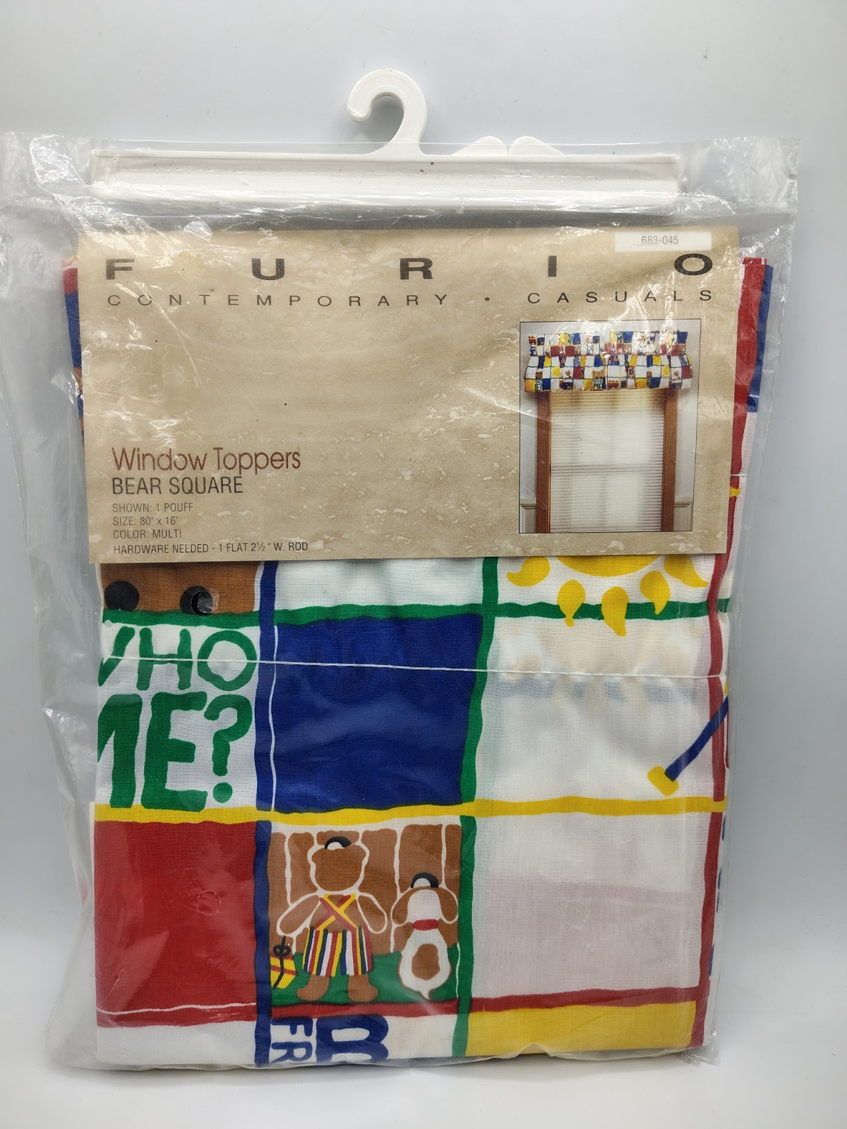 1990s Furio Contemporary Casuals Window Topper New NOS Bear Bears Kids Room Vtg