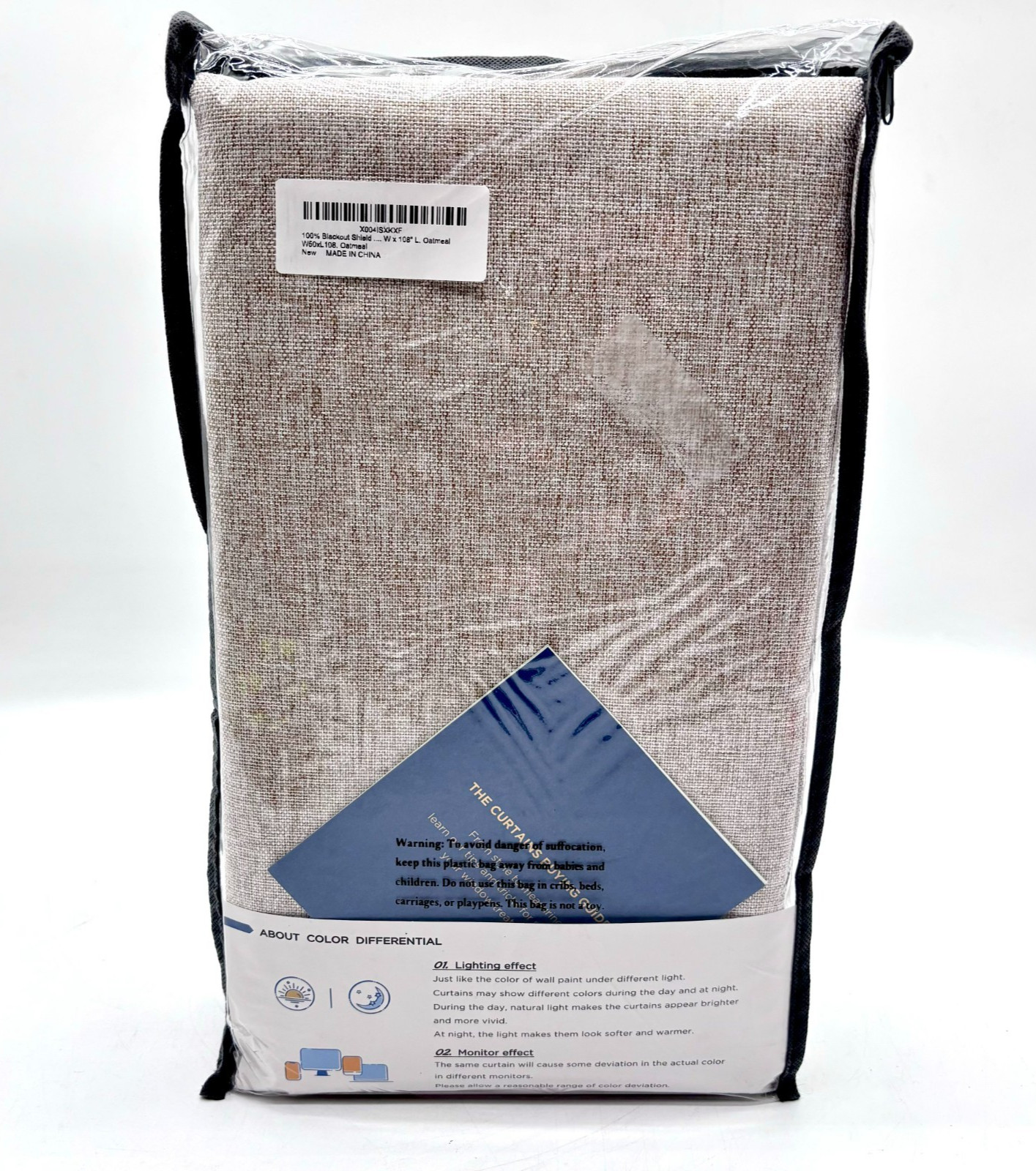 NEW Multifunctional 100% Blackout Shield Curtain Panels W50″ x L108″ – Oatmeal