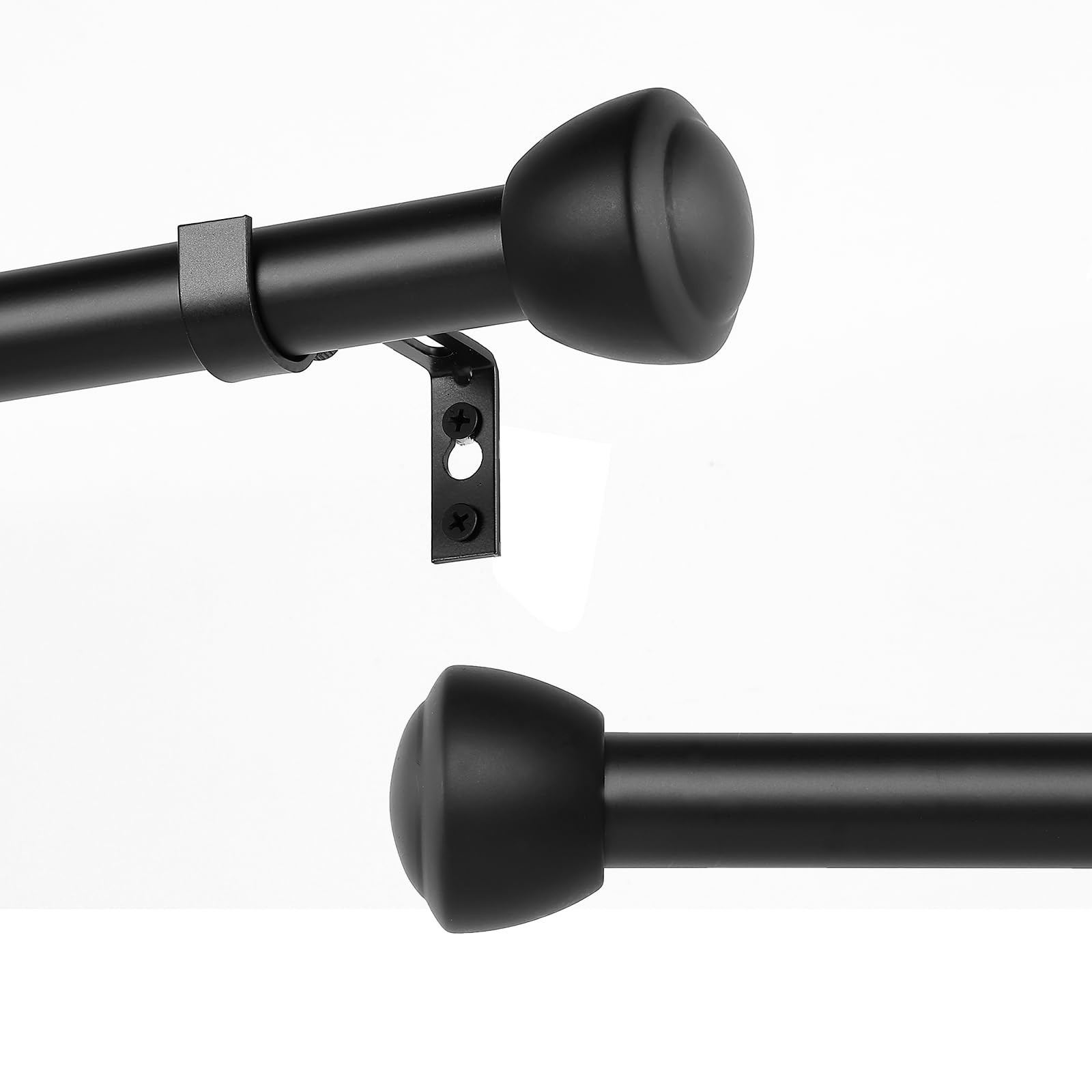 1 Inch Black Curtain Rods for Windows 28-48 Inches – Heavy Duty Drapery Rods …