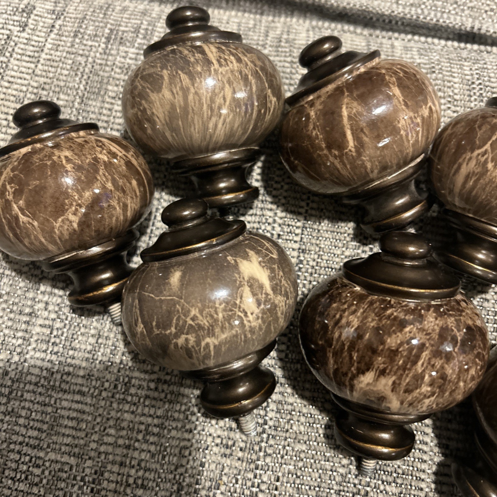 KAMANINA Marbled Replacement Finials for 1 or 7/8 Inch Curtain Rods