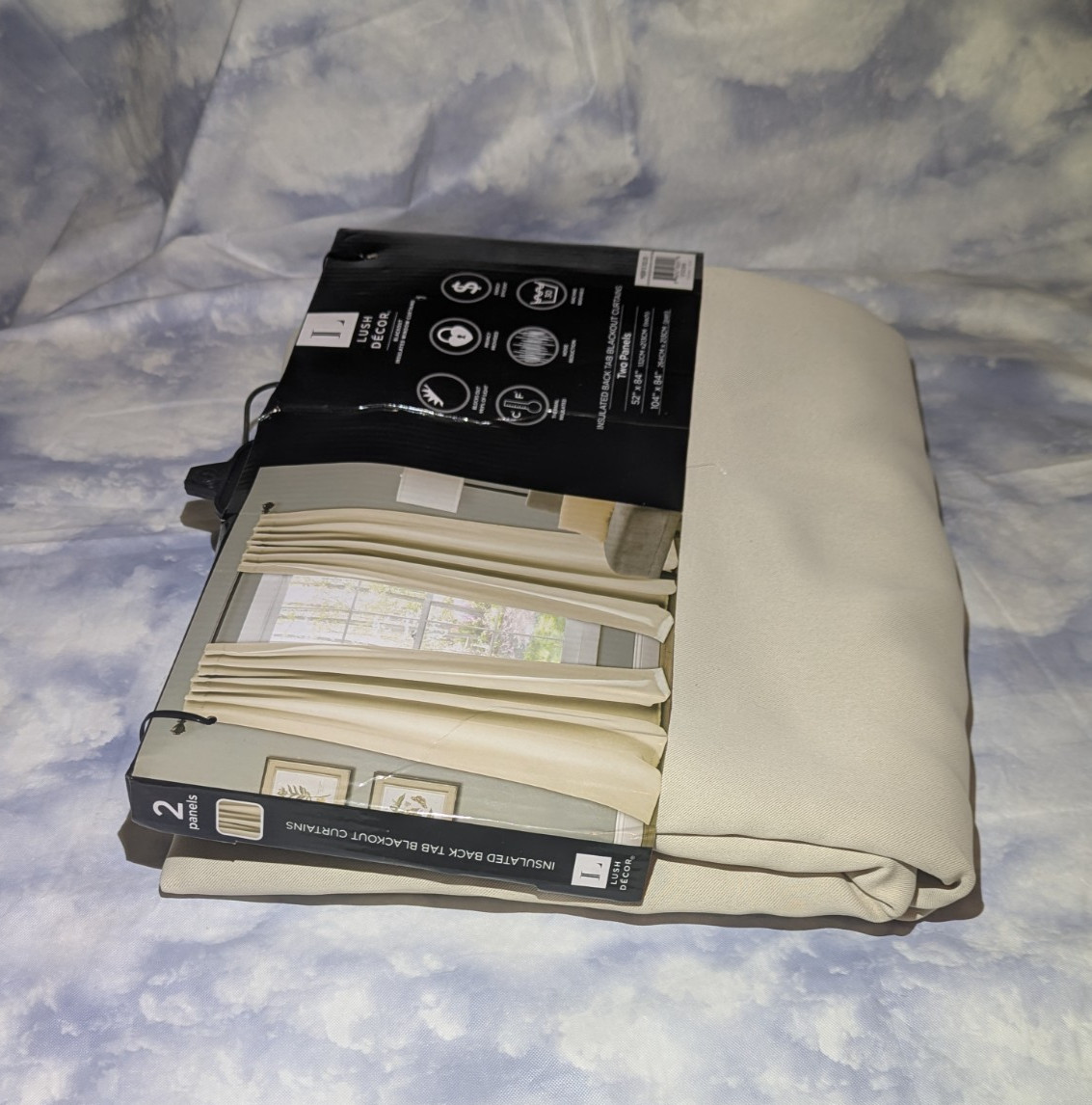 Lush Decor Blackout Insulated 2-Panel Set Beige Window Curtains 52×84 each