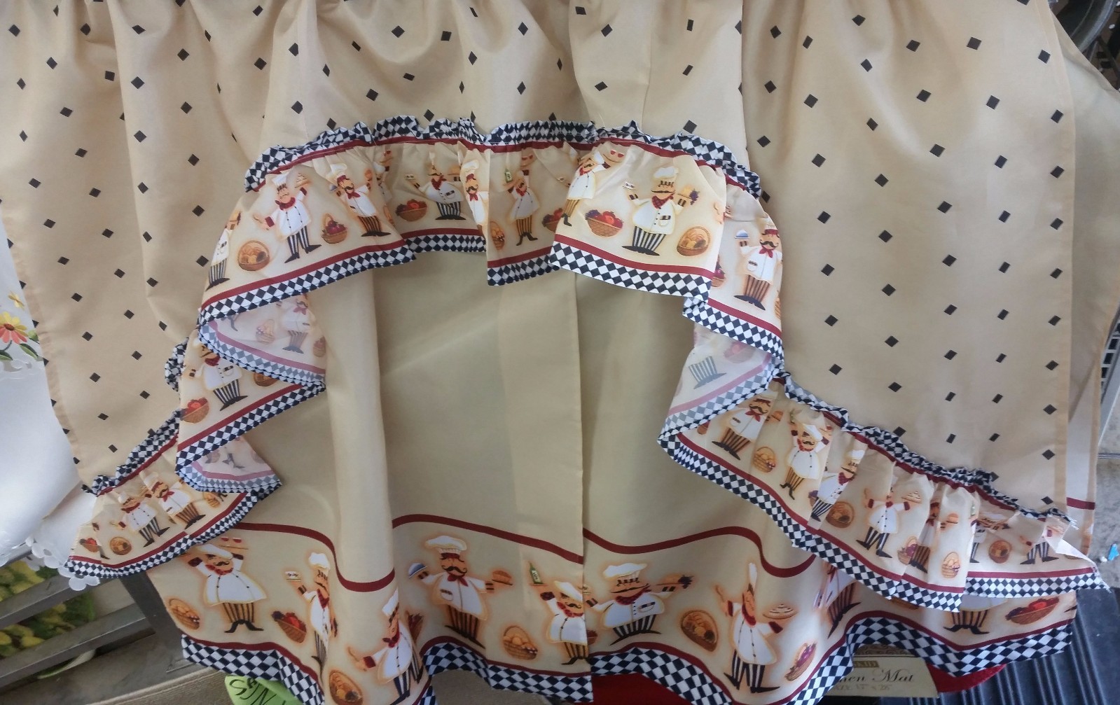 Kitchen Curtains Set: 2 Tiers (57″x36″) & Swag (57″x30″) CUCINA FAT CHEF, Achim