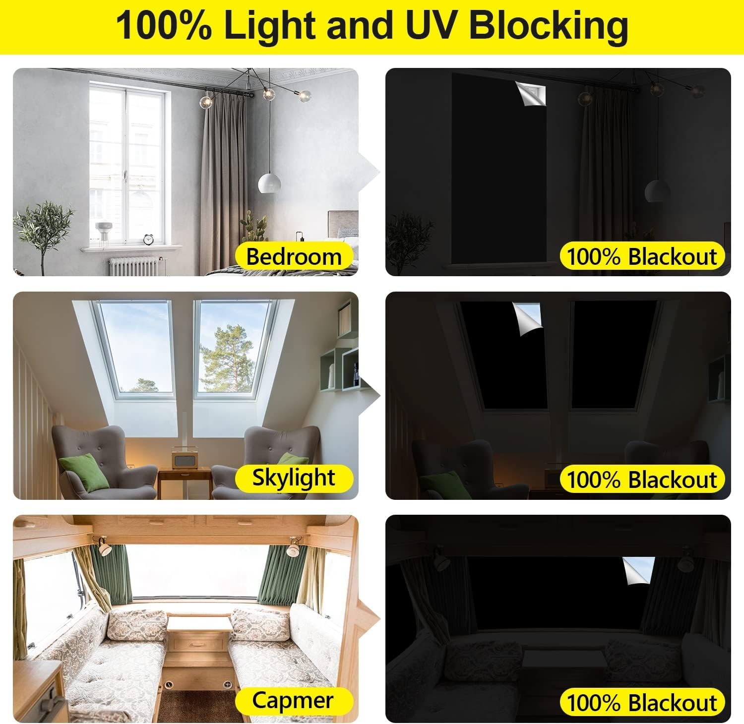Customizable Portable Blackout Window Cover, 2-Pack – Total Darkness Anywhere