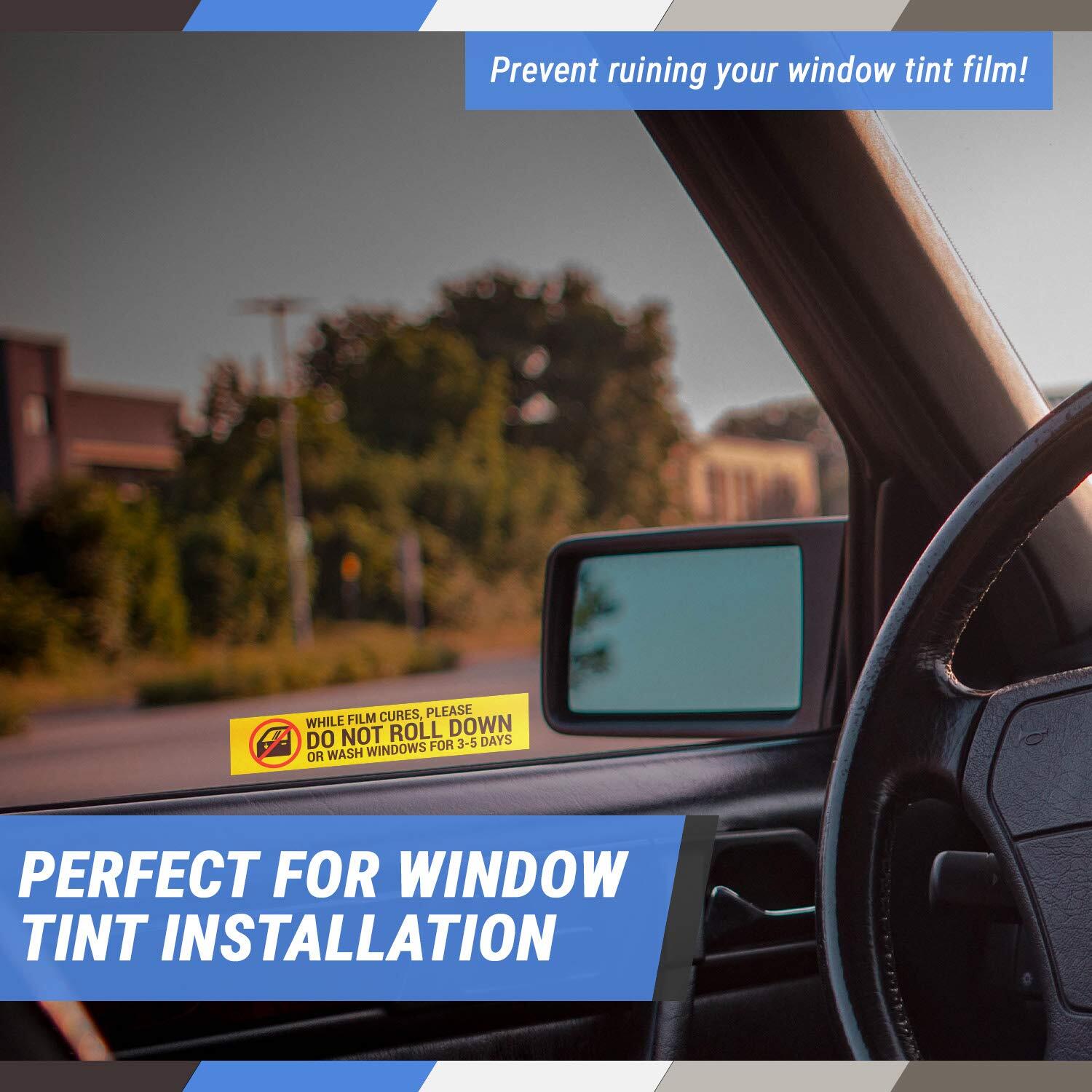 300 DO NOT ROLL Down Window Tint Stickers 1 x 5 Inch Auto Window Film Attenti…