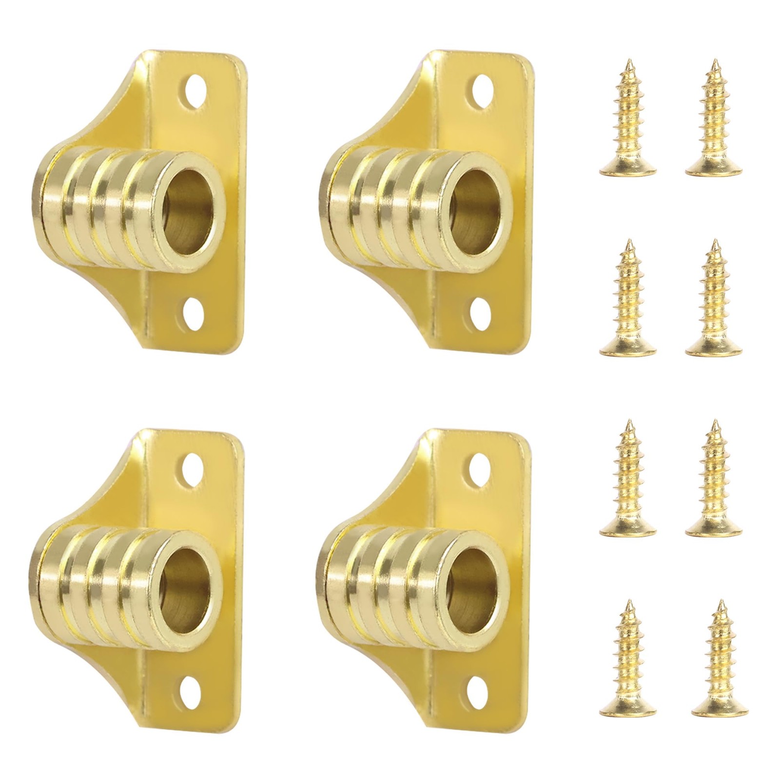 Nvguoes 3/8″ Outside Mount Curtain Rod Brackets (4-Pack) | Heavy Duty Metal with