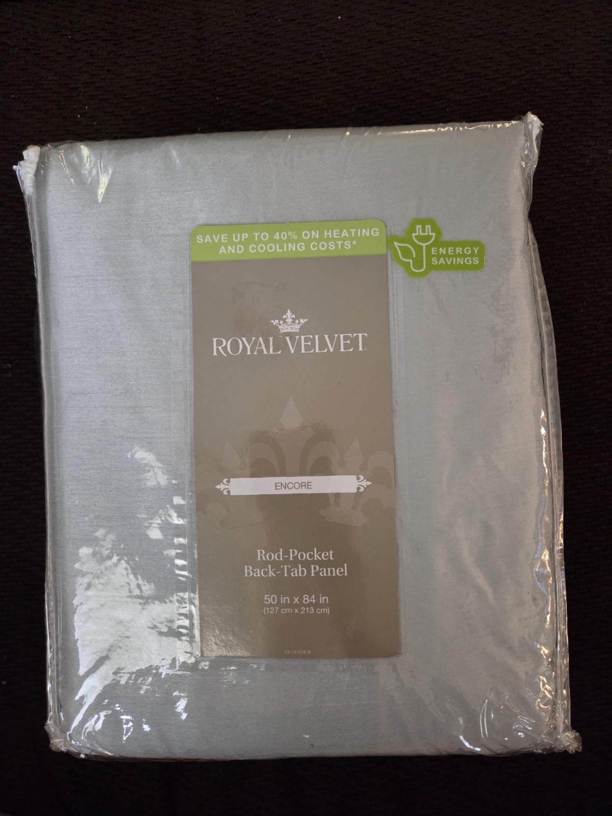 Royal Velvet Encore Energy Saving Rod-Pocket Back-Tab Panel 50×84 Sterling Green