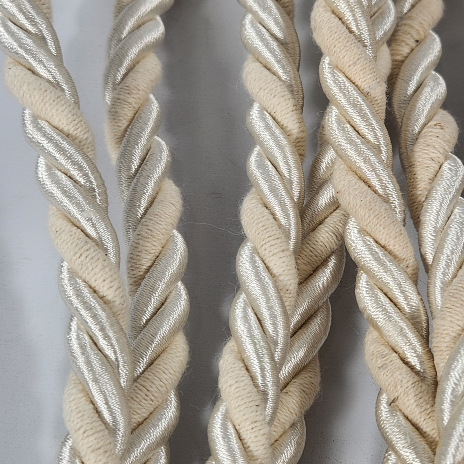 4PCS Martha Stewart Curtain Tiebacks Decorative Drapes Holdbacks Rope White