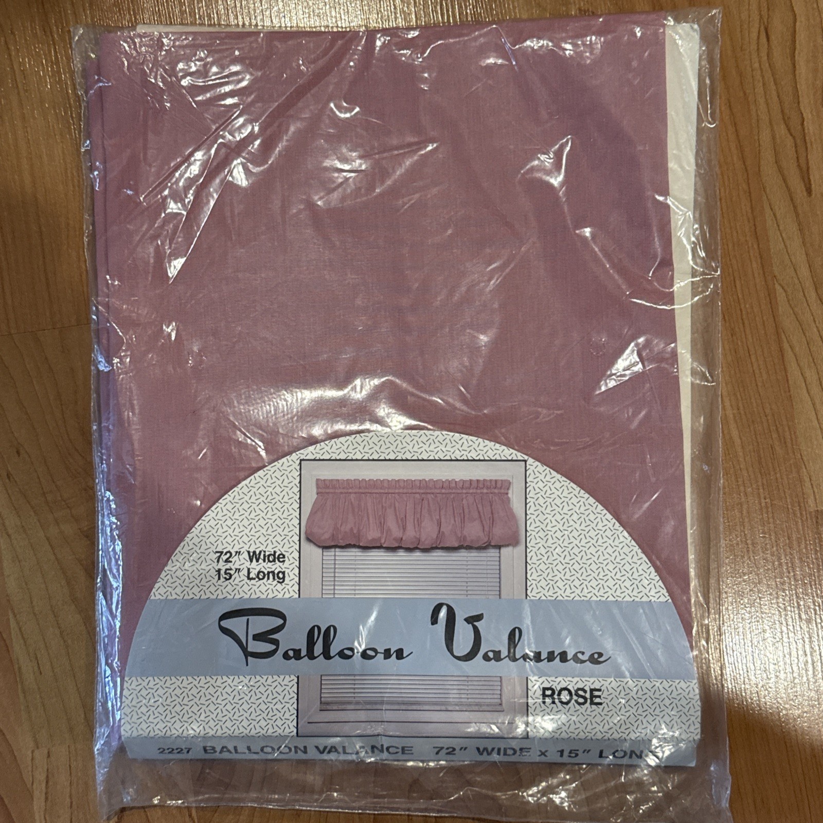 NOS Vtg Balloon Valance Rose 72” x 15” Kmart #2227 Made In USA 70/30 Poly Cotton