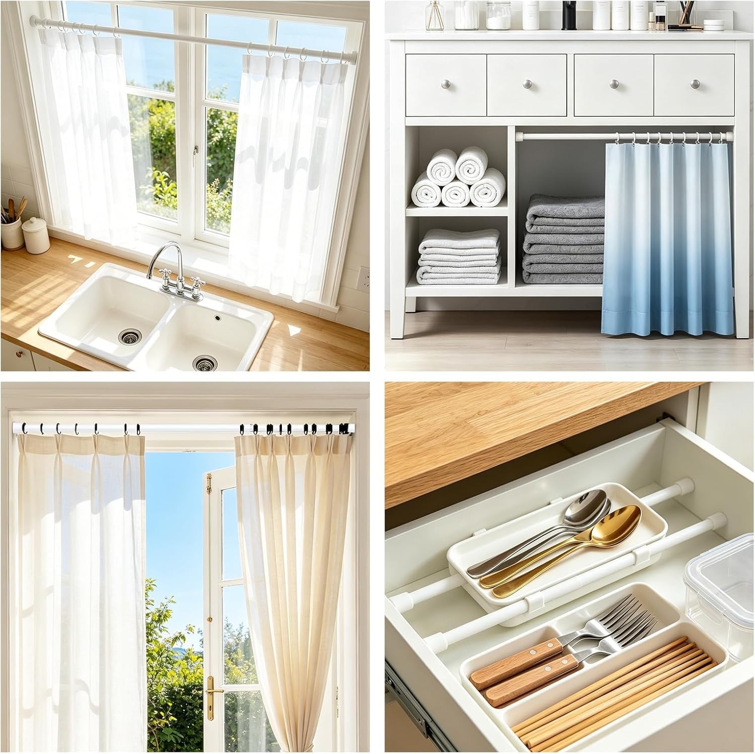 Renters’ Choice: Adjustable Tension Curtain Rods 16-40 Inch, No Tools Needed