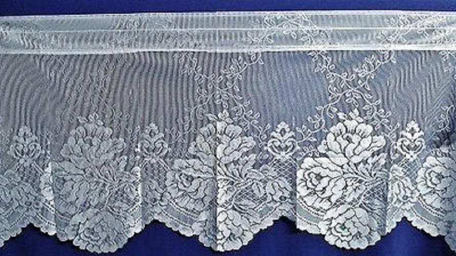 Lace Window Valance White 60″ X 20.5″ Caprice Livingroom Diningroom Bedroom