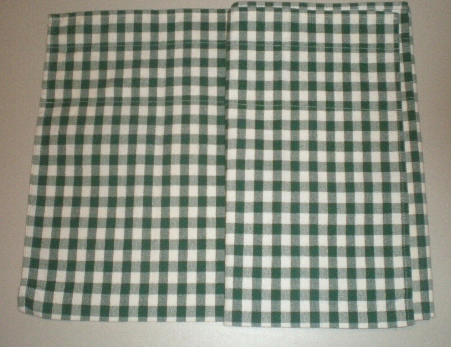 Waverly Balloon Valance Green White Check Woven Cotton Country Farmhouse 2 avail