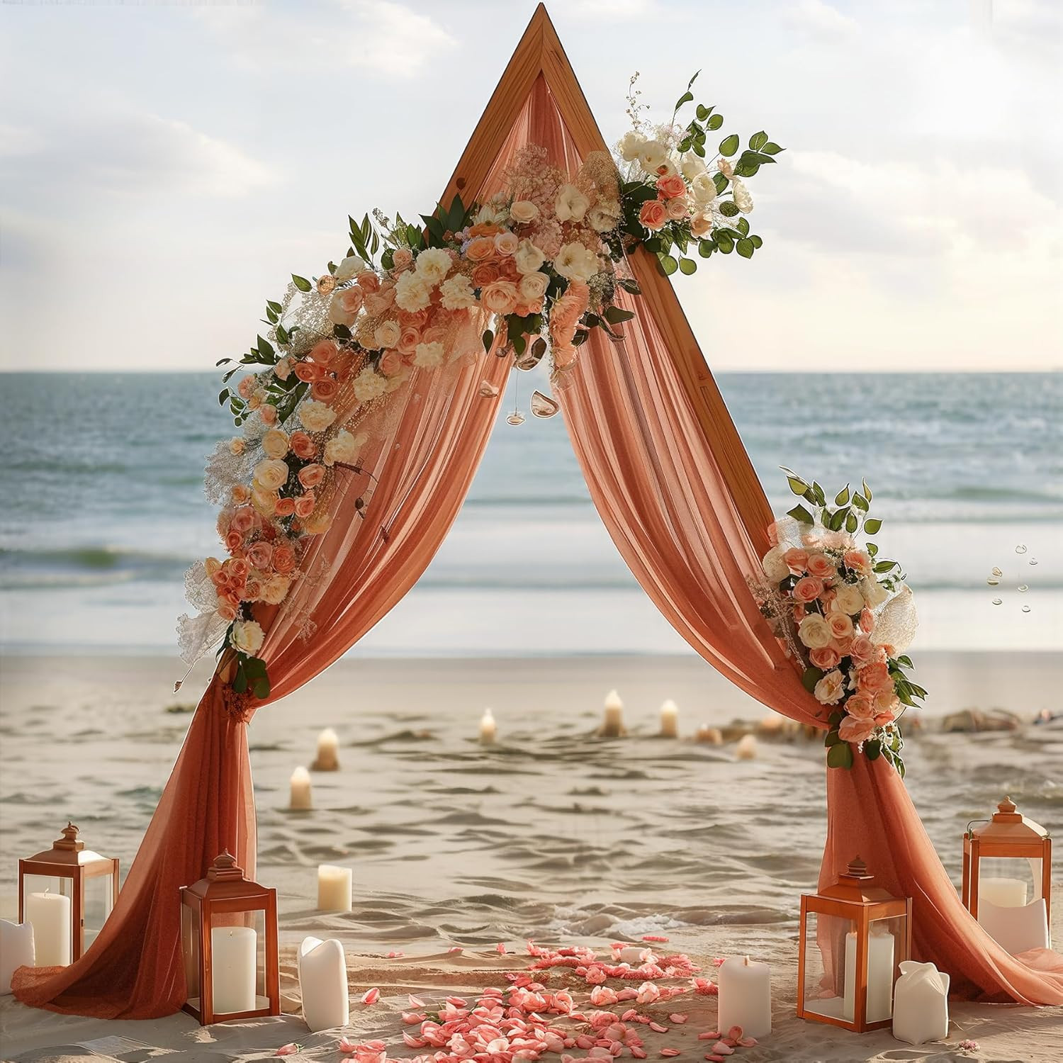 Terracotta Wedding Arch Draping Fabric 1 Panel 30” x 20FT Terracotta Drapes She