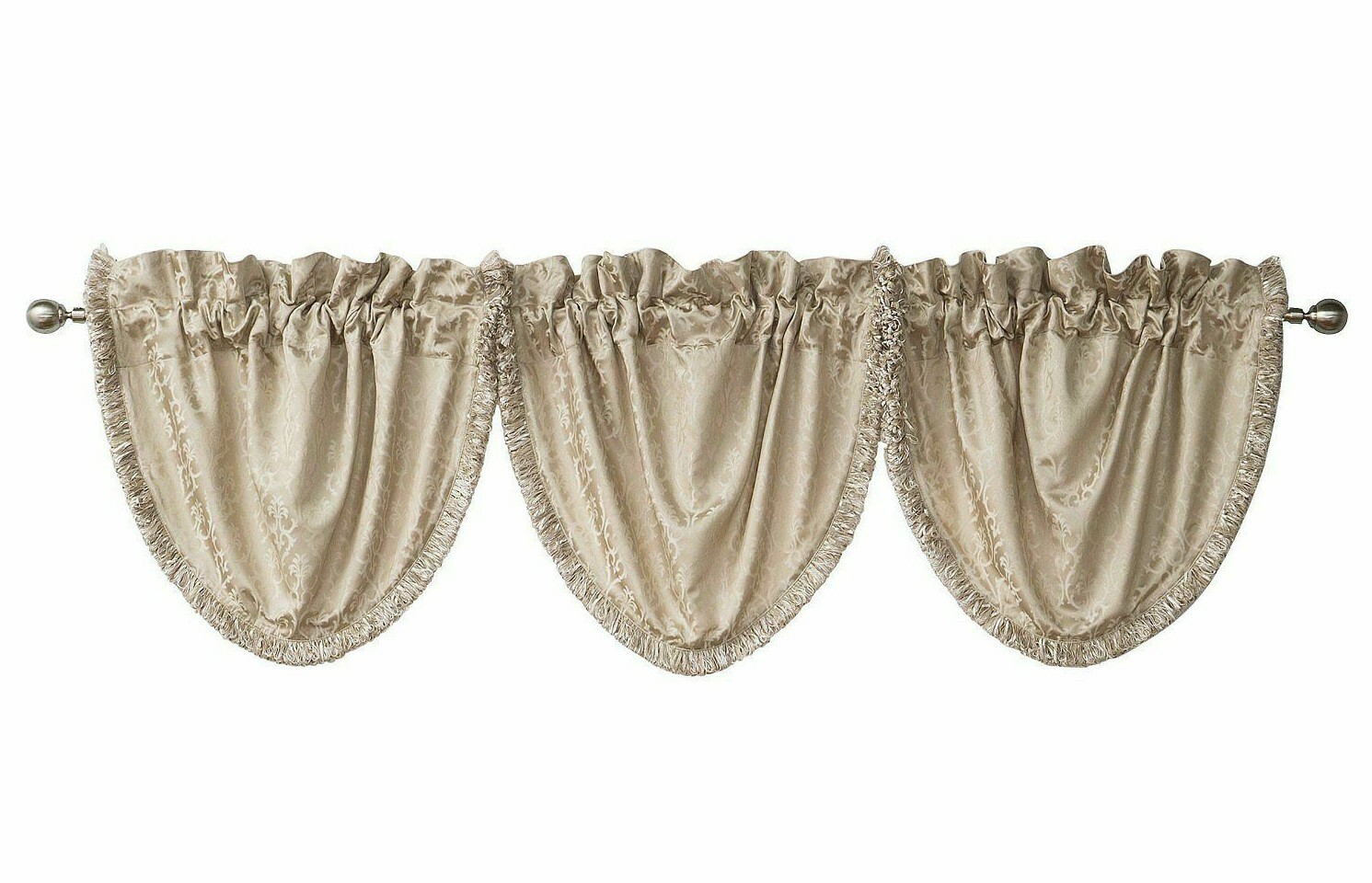 WATERFORD ABRIELLE WINDOW DRESSING 5pc DRAPES VALANCE CHAMPAGNE NIP