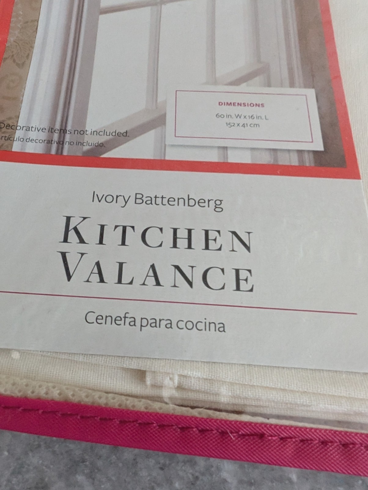 Better Homes And Gardens Ivory Battenberg Valance 60″x16″ Farmhouse Style