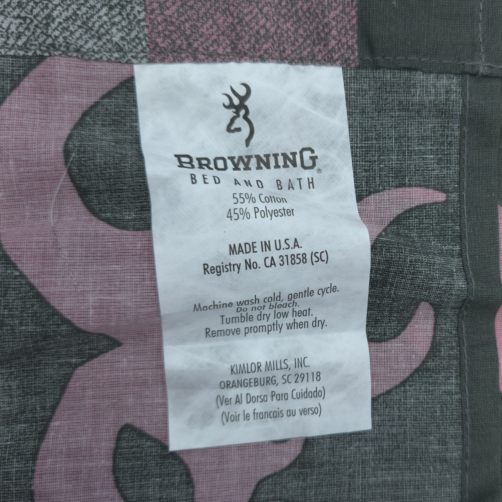 Browning Window Valance Buckmark Plaid Pink Hunting Lodge 63 in x 21 in