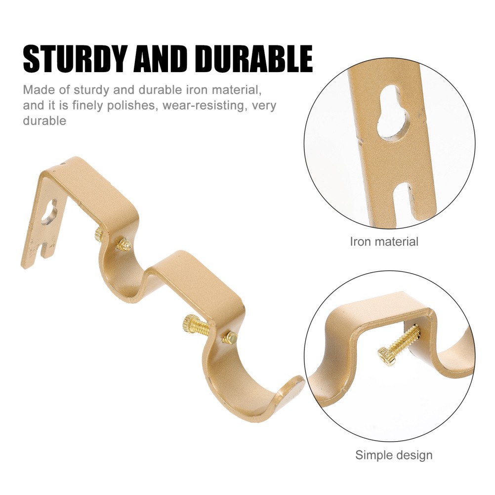 2 Sets Heavy Duty Rod Bracket Wall Mount Curtain Rod Holder Stand