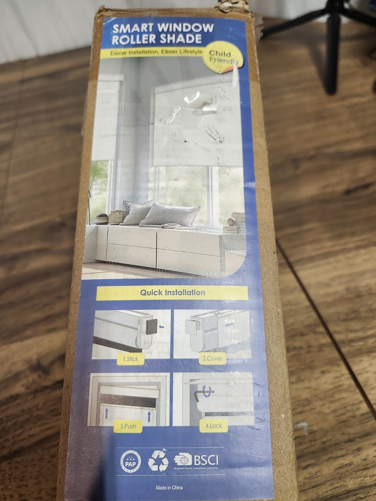 Smart Window Roller Shade White 41X72″