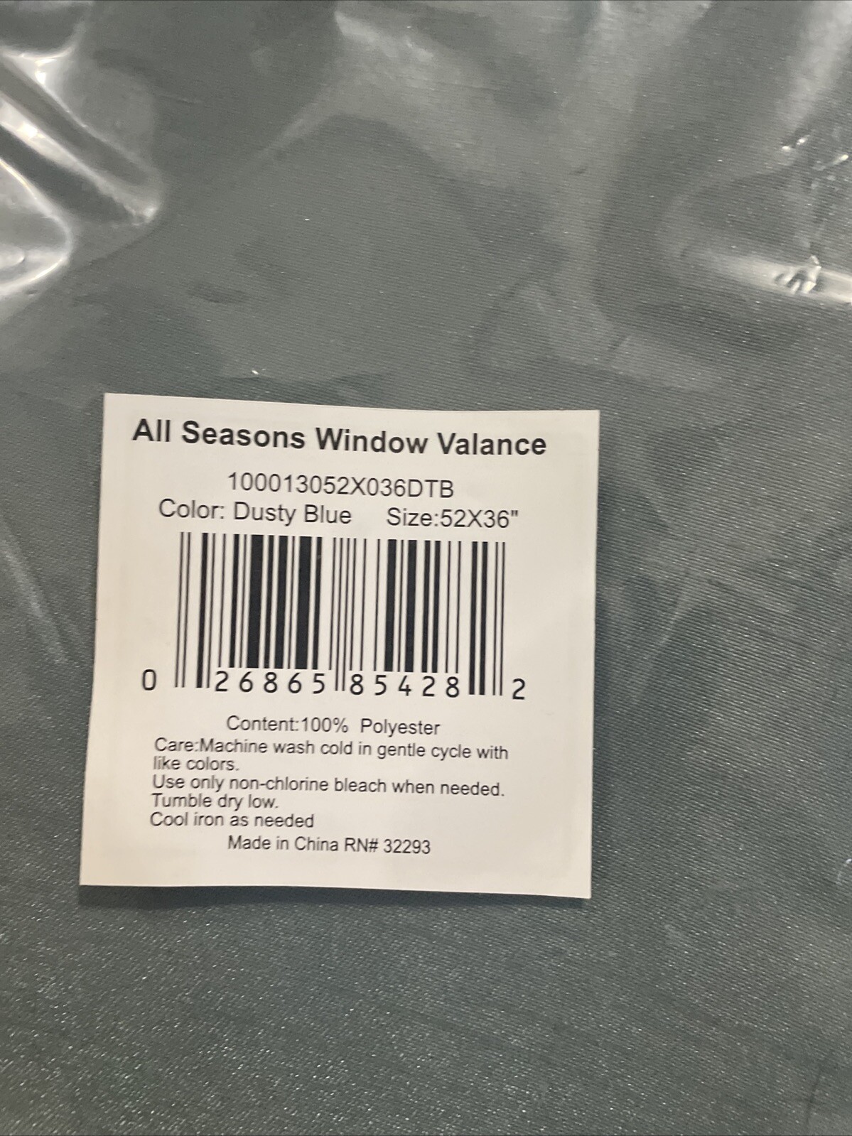 Waterfall Valance Rod Pocket, Dusty Blue Eirene Home Fashions All Seasons, 52×36