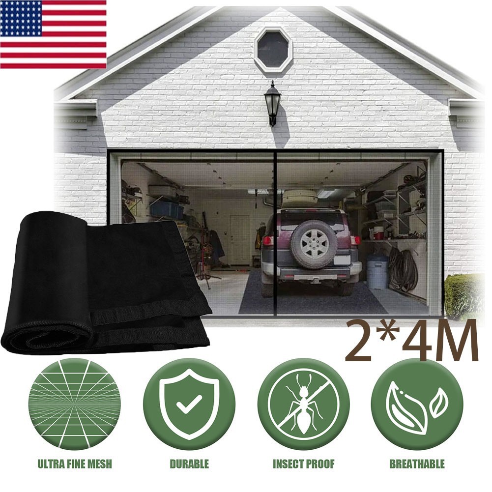 Garage Door Screen Single Heavy Duty Mosquito Insects Mesh, Barrier Bird Net 2*4