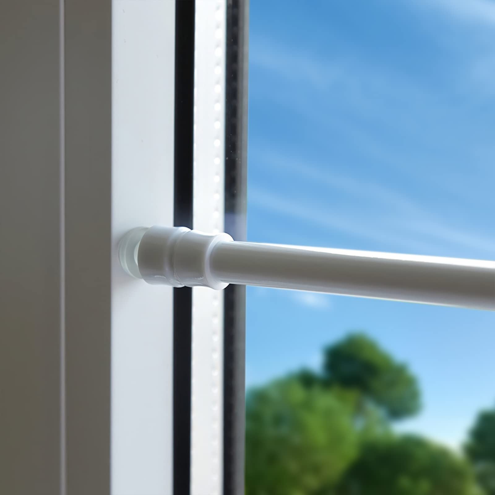 4Pcs Adjustable Tension Curtain Rods 9-12.5″ No Drill, Mini Spring Rods, White