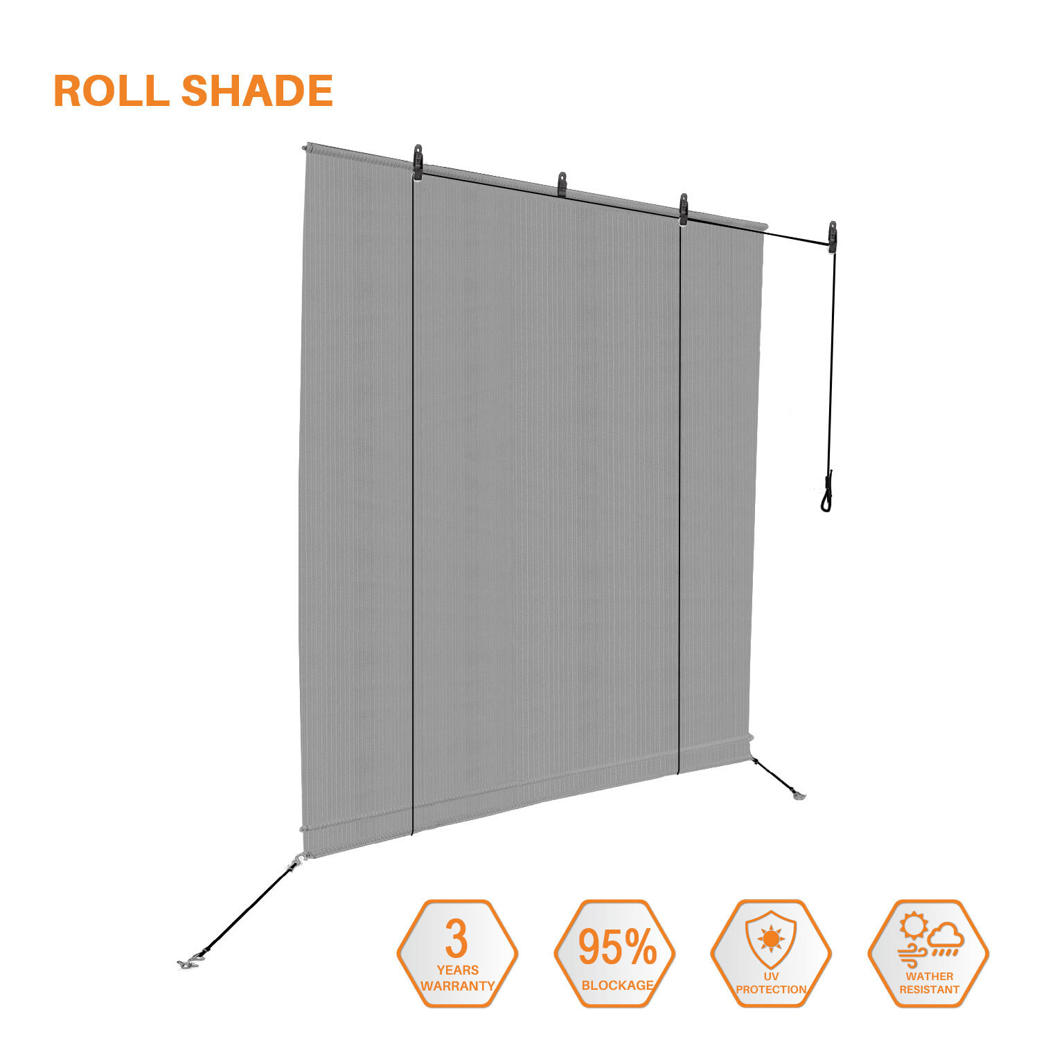 Roller Shade Roll Up Shade Office Blind for Outdoor Patio Balcony Porch Pergola