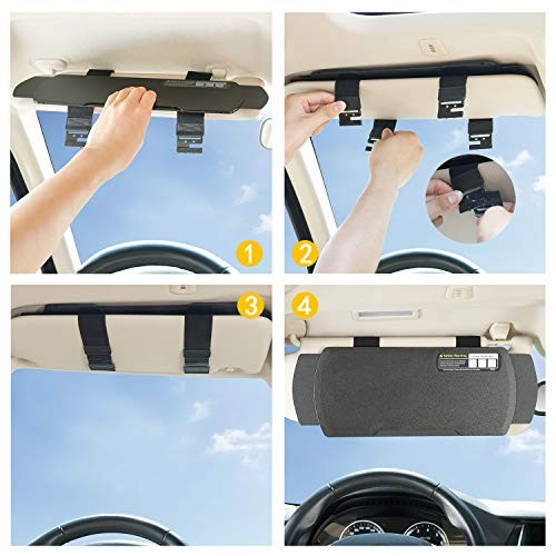Car Visor Extender Anti-Glare Sun Visor Extender Windshield and Side Black