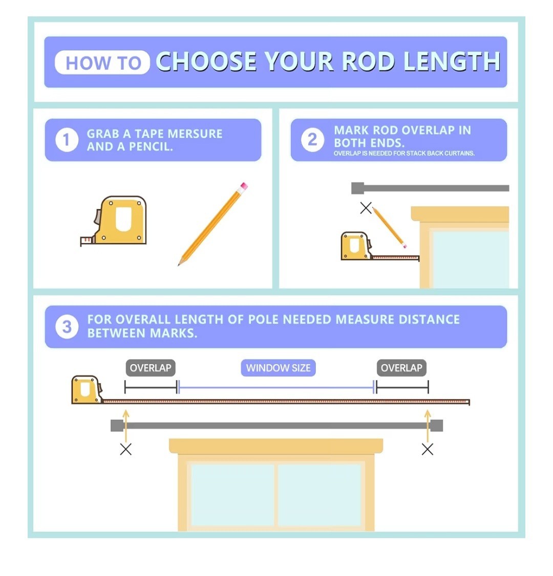 Byondeth Adjustable Curtain Rods for Windows 16 to 144 Inches, 1 Inch Diameter