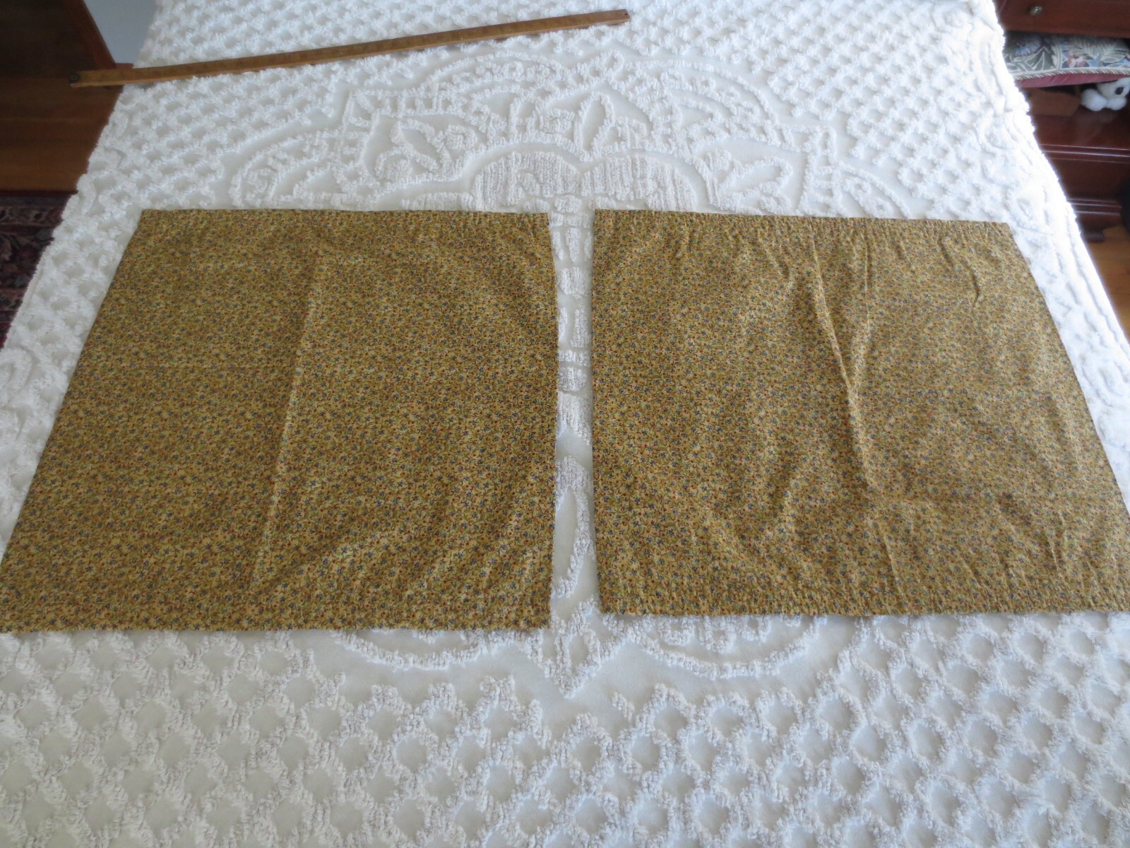 2 Handmade LINED Coordinating JIM SHORE COTTON VALANCE PANELS w/Pockets-24″x 23″