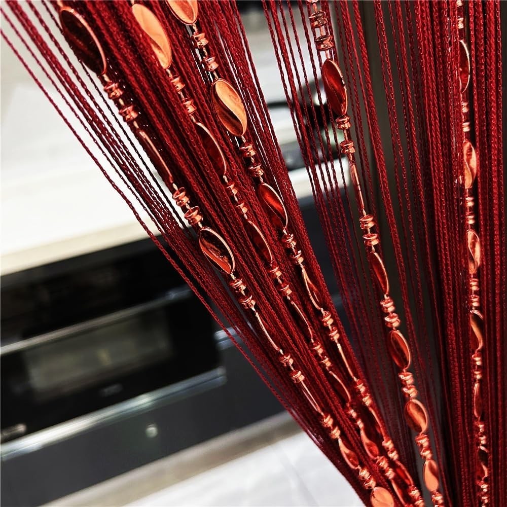 100cmX200cm Decorative Door String Curtain Beads Wall Panel Fringe Window