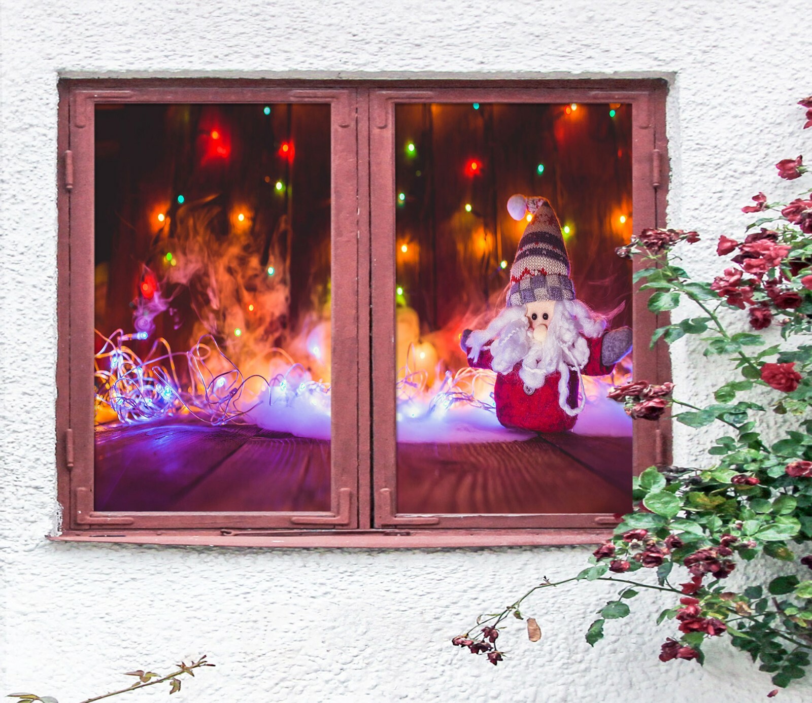 3D Santa Claus ZHU925 Window Film Print Sticker Cling Stained Glass UV Zoe