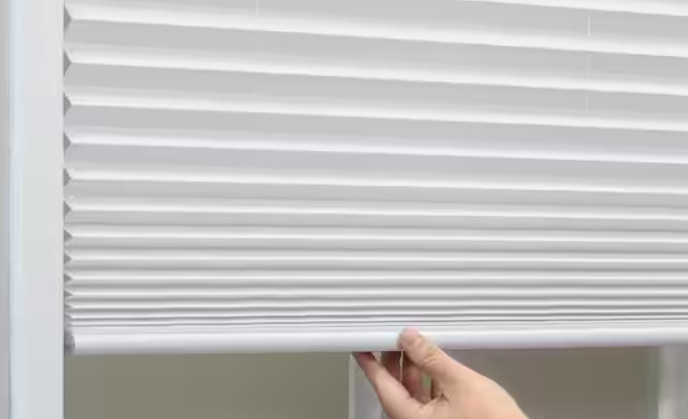 StyleWell White Cordless Light Filtering Polyester Pleated Shades 58″ W x 64″ L