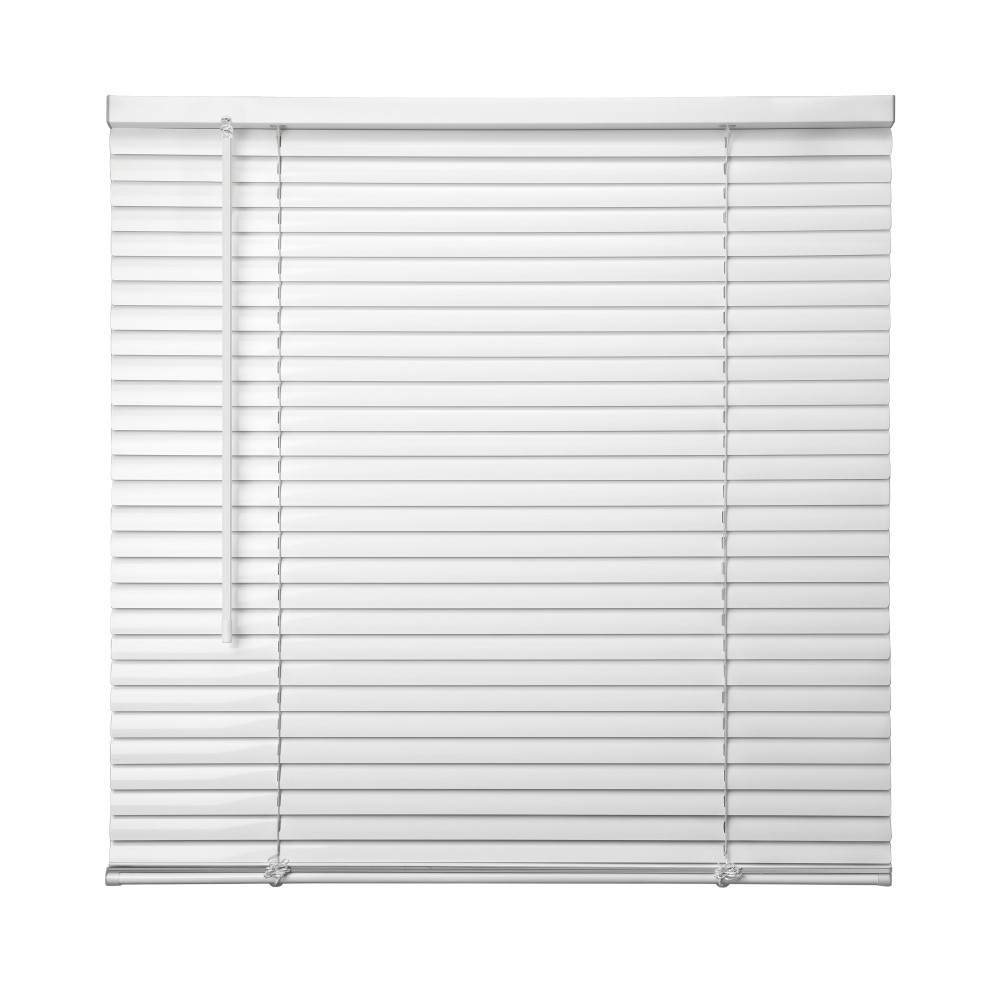 Cordless 1″ Light Filtering Vinyl Mini Blinds, White, 27″ x 60″