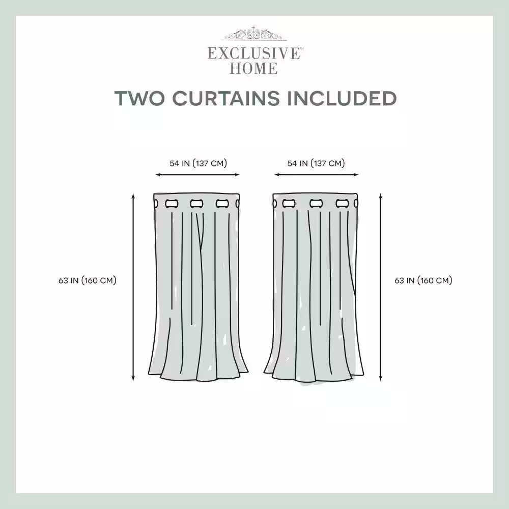 Chateau Teal Stripe Light Filtering Grommet Top Curtain, 54 In. W X 63 In. L (Se