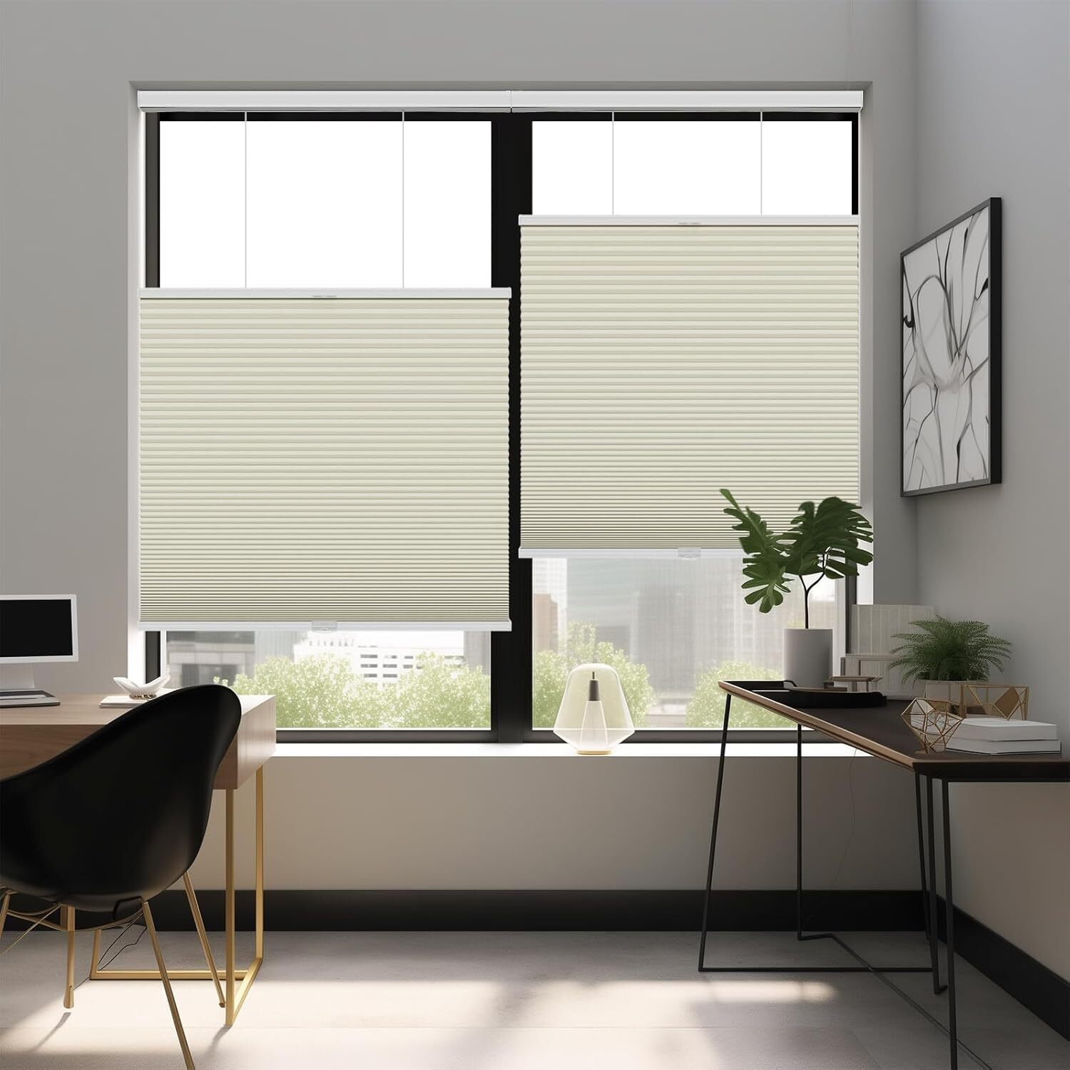 Changshade CUSTOM 100% Blackout Top Down Bottom Up Window Shade Honeycomb Blinds