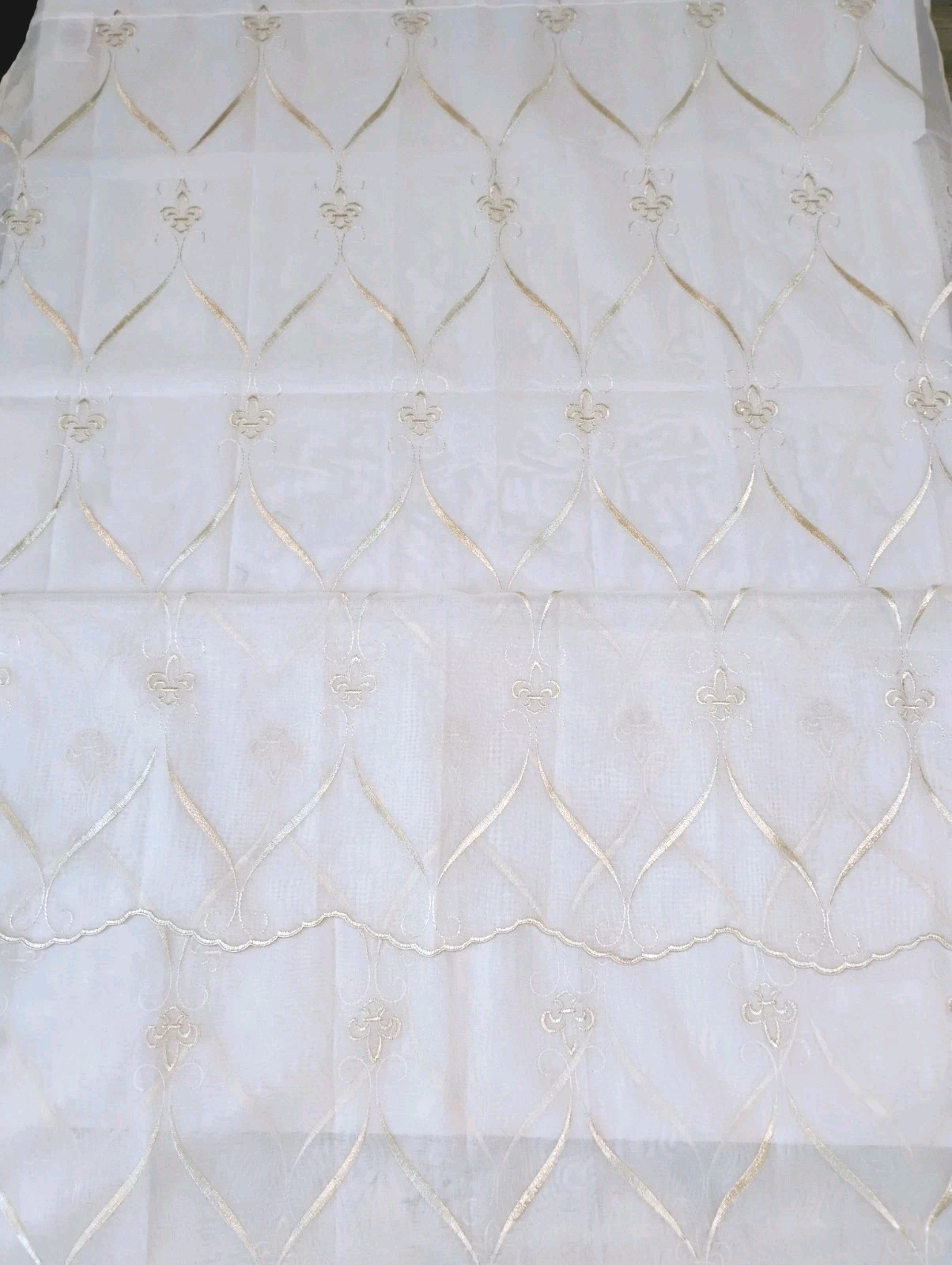 4 Croscill Cavalier Sheer Federal Panel Curtains, 40- 83 Inches, Ivory