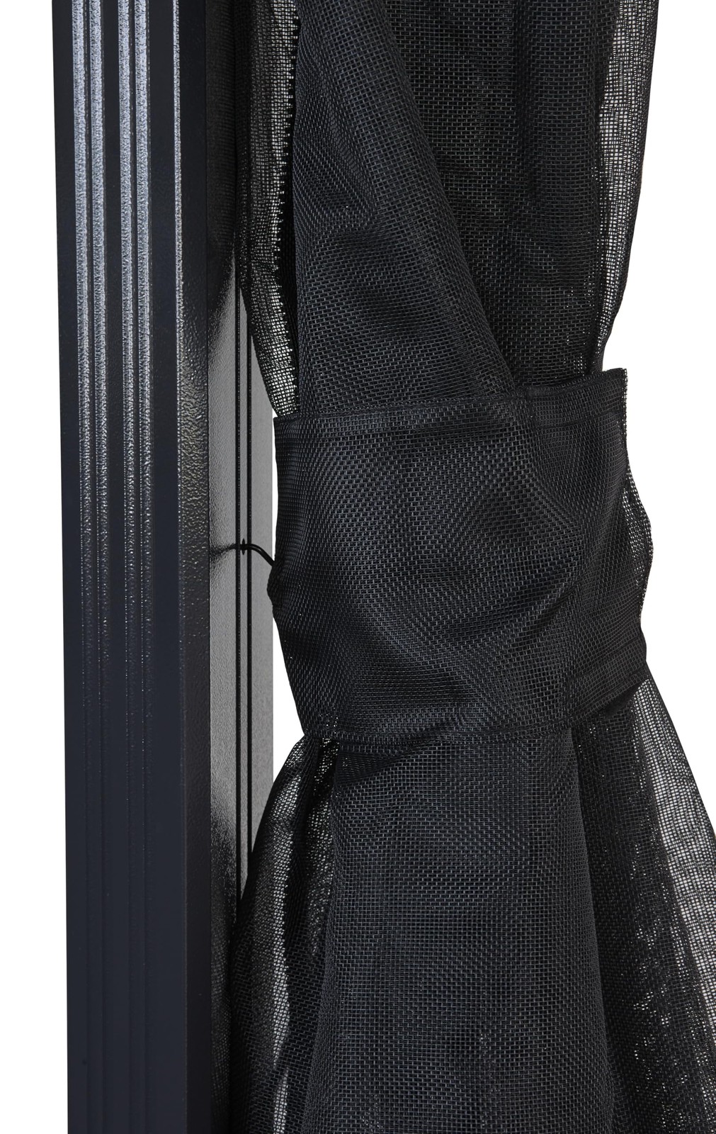 Black Outdoor Curtains for 10 ft. x 12 ft. Kiana Gazebo, Water-Resistant Spun…
