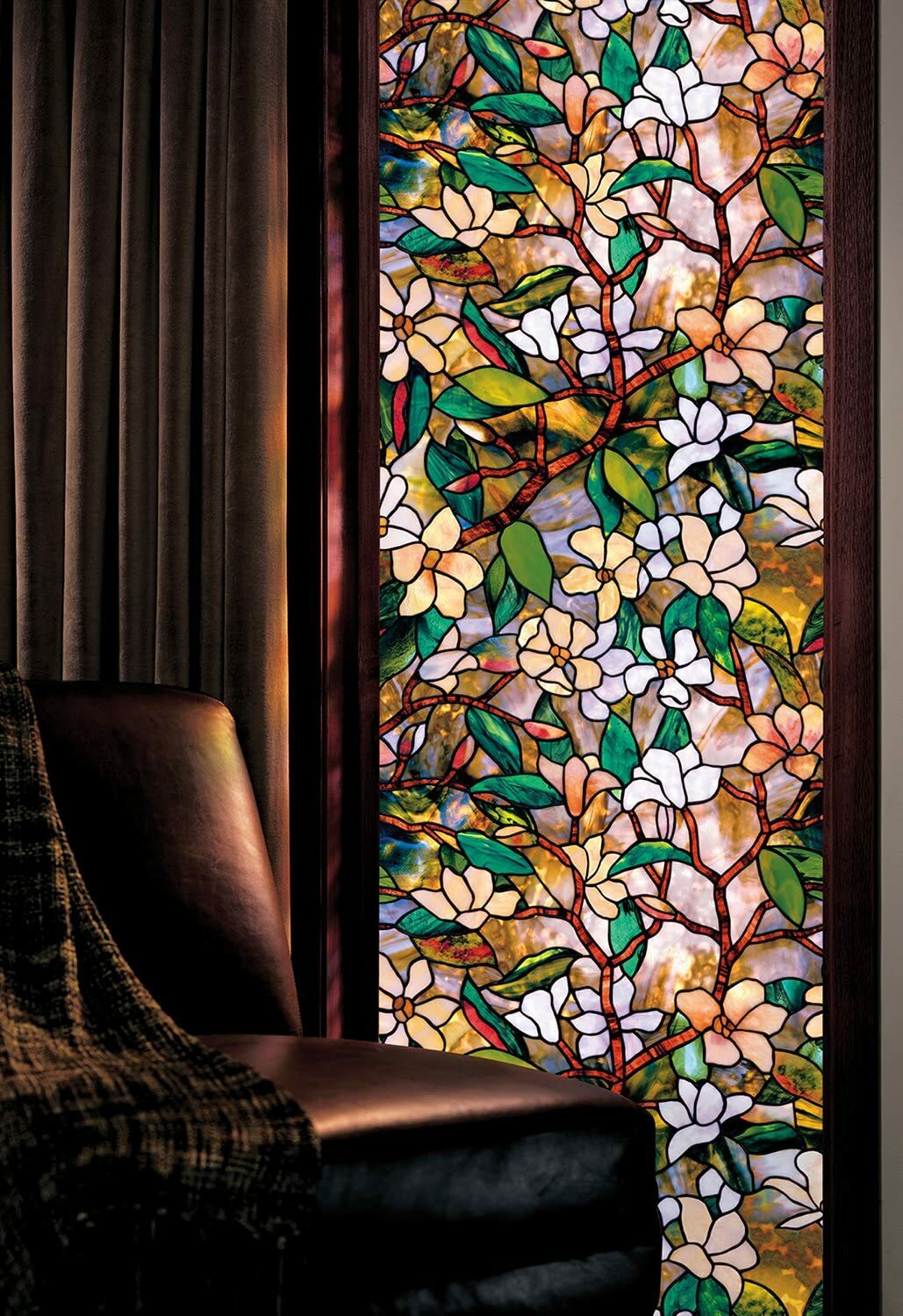 Decorative Privacy Window Film Stained Glass Static Cling No Non Adhesive Roll